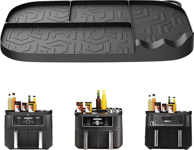 Multifunktionales Silikon-Aufbewahrungsregal für Ninja Air Fryer AF500 und AF400/AF451 in Grau und Schwarz - Bild 1