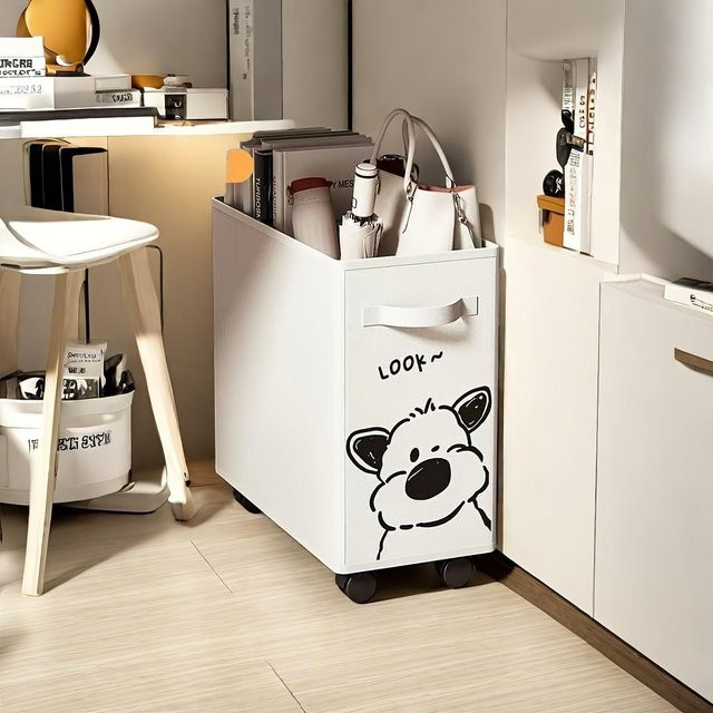 HappyhomeEE Büro Umzugswagen mit Rollen in Weiß zur Aufbewahrung unter dem Schreibtisch - Bild 1