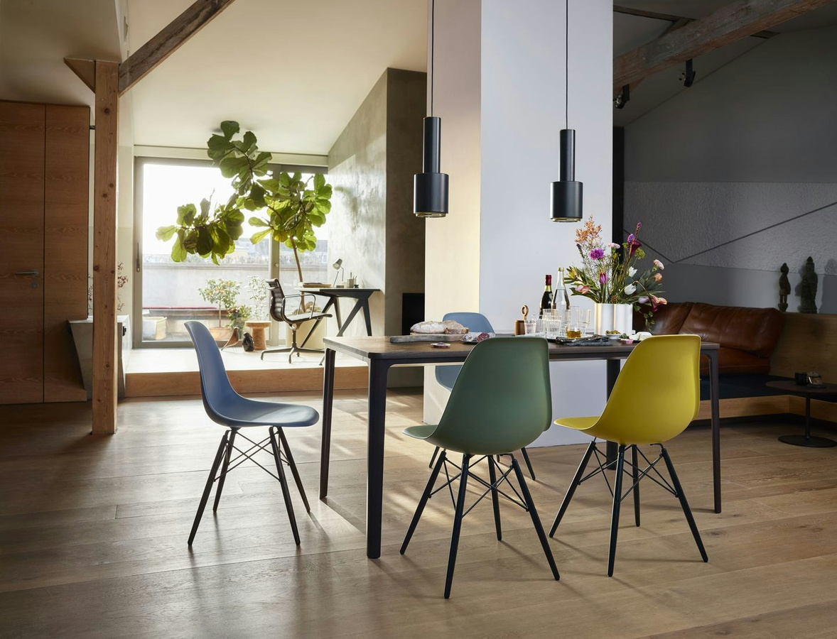 Vitra DSW Eames Plastic Side Chair in Gelb aus Kunststoff und Holz - Bild 3