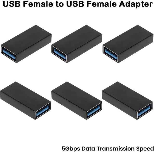 USB 3.0 Typ A Buchse auf Buchse Adapter aus Aluminium in Silber - Bild 1