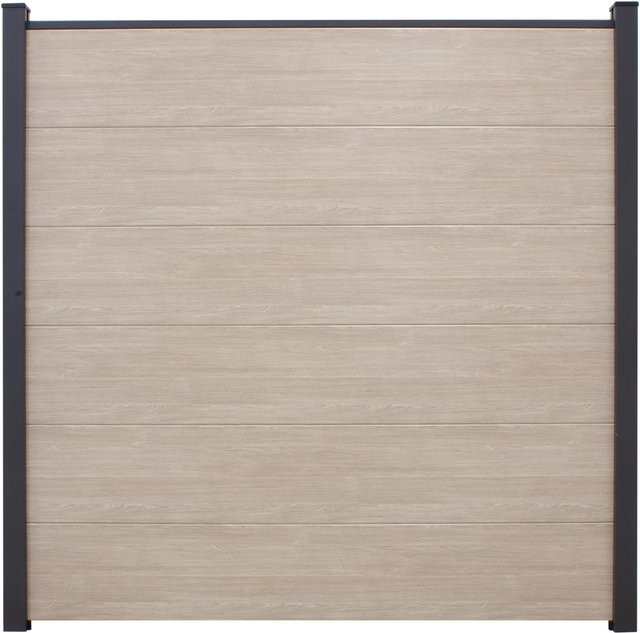 GroJa Steckzaun BasicLine PVC Sheffield Oak, Höhe: 180 cm, Breite: 180 cm - Bild 1