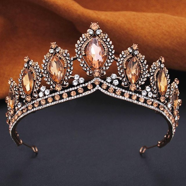 YIRAN Jewelry Diadem, Kupfer, Kristall, Damen, Bronze, Gold - Bild 1