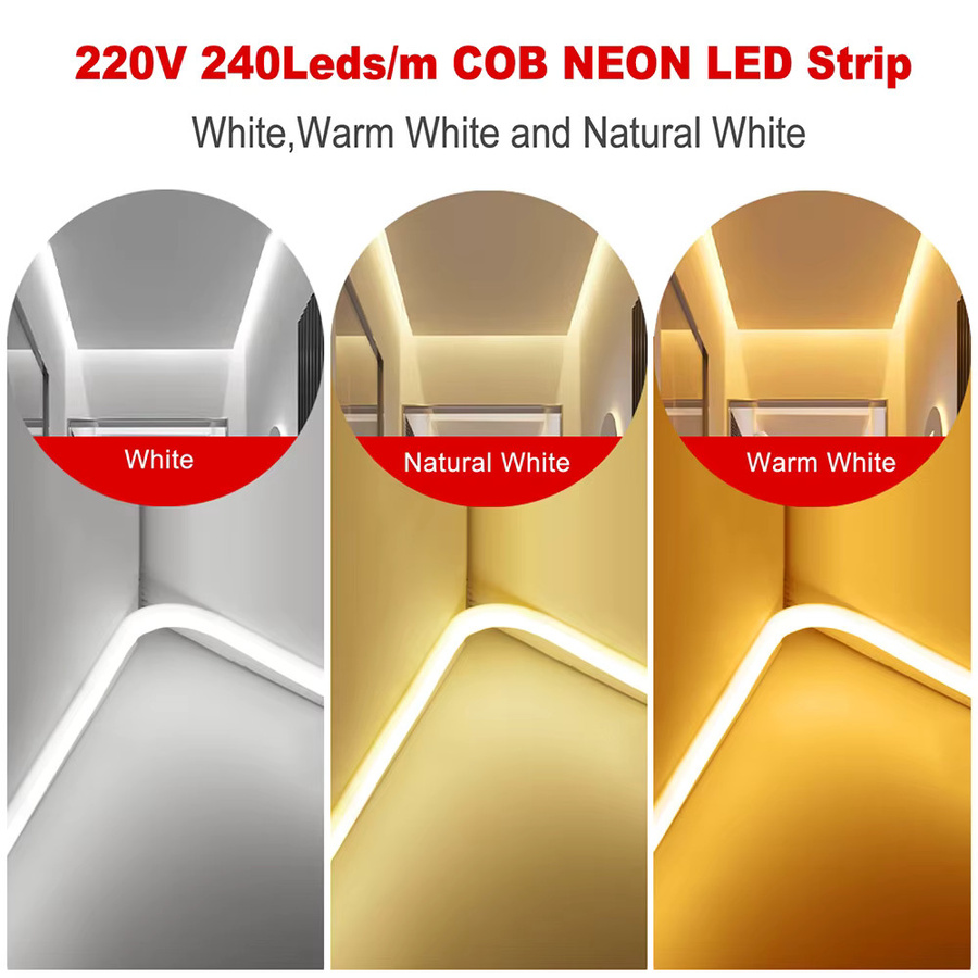 KISUFU COB LED Neon-Streifenlicht mit 23-Tasten IR-Fernbedienung, dimmbar, Wasserdicht, Warmweiß und Neutralweiß - Bild 2