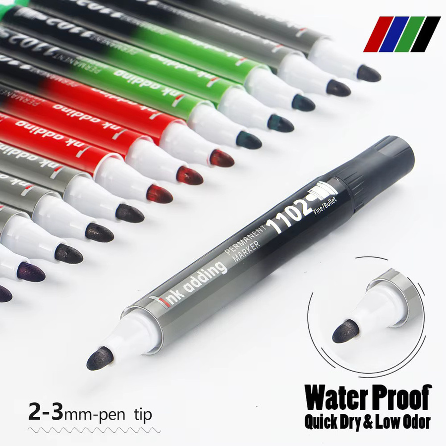 100er Set Permanent Art Marker mit feiner Spitze, wasserfeste Tinte in Schwarz, Blau und Rot, Strichstärke 2-3 mm - Bild 3
