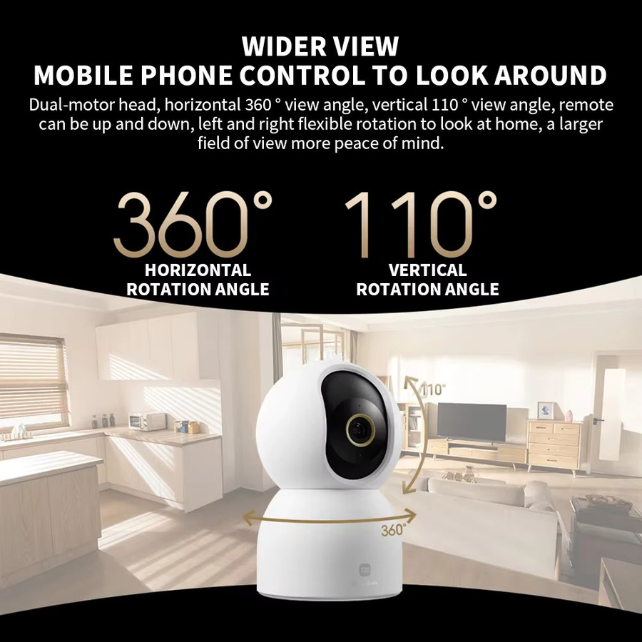 Xiaomi Smart Kamera C700 Überwachungskamera mit 8MP 4K Ultra HD, Schwachlicht-Vollfarb-Modus, Babyschrei-Erkennung und Zwei-Wege-Sprachfunktion, Weiß - Bild 2