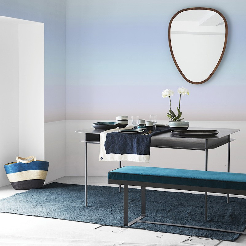 Nobilis Fototapete L'Au-delà Panoramawandbild in Weiß, Grau und Blau, Modernes Abstraktes Design, Vlies mit Kleber vorgetragen - Bild 1