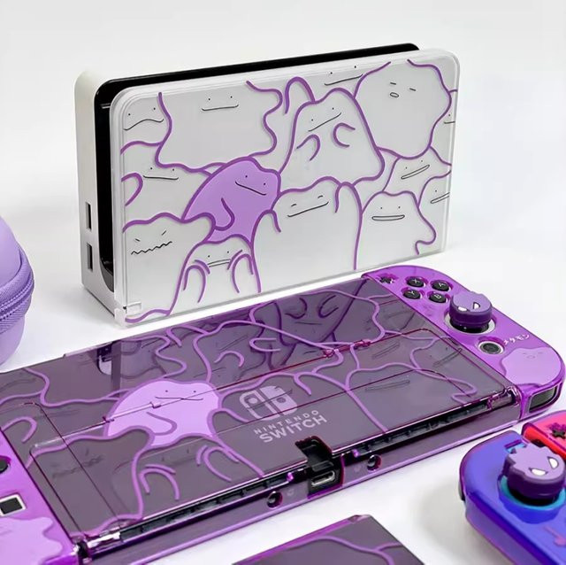 Bandai Hartschutzhülle im Ditto-Design in Lila für Nintendo Switch, NS Lite und OLED, stoßfest und kratzfest - Bild 1