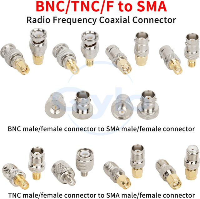 SMA auf BNC Adapter Set mit SMA auf TNC und SMA auf F-Typ Konverter in Silber - Bild 1