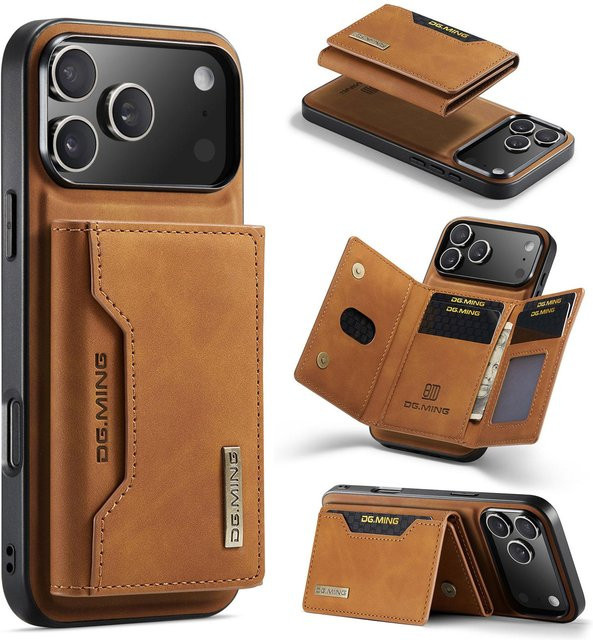 2-in-1 Magnetische Leder Handyhülle mit abnehmbarer Brieftaschenhülle und Kartenhalter für Apple iPhone 15 Pro, Black - Bild 1