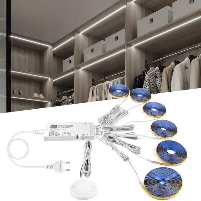 Rybakov COB LED Streifen Unterbauleuchte mit Holz-Touch-Sensor, dimmbar, Warmweiß - Bild 1