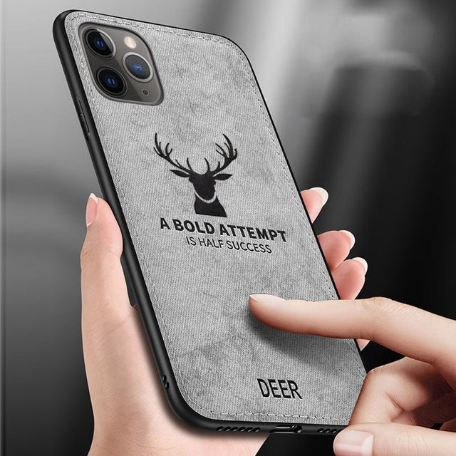 Fudusaidman Schutzhülle mit Hirsch-Muster für iPhone 16, 15, 14, 13, 12 Pro Max, Mini und Plus in Blau - Bild 1