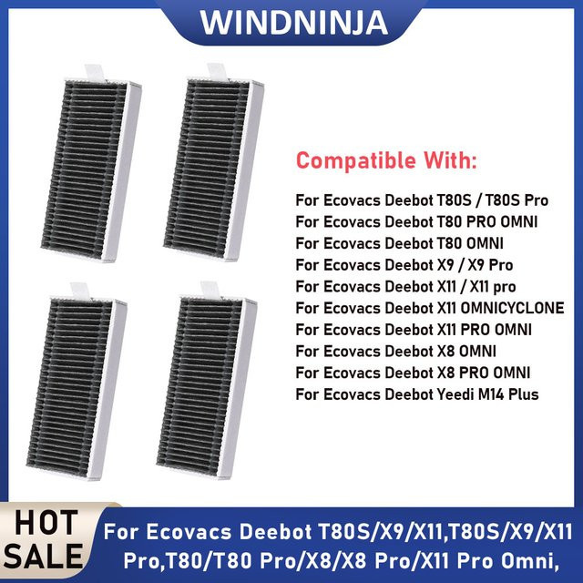 Schwarze HEPA-Filter für ECOVACS DEEBOT X9 Pro, X9 Pro Omni, T80 Omni, X8 Pro Omni, X8 Omni, X11, X11 PRO, X11 PRO OMNI und X11 OMNICYCLONE - Bild 1