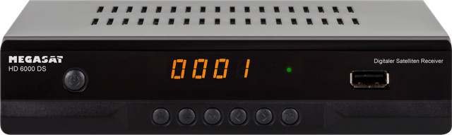 MegaSat HD 6000 DS Full-HD SAT-Receiver in Schwarz mit USB und HDMI - Bild 1