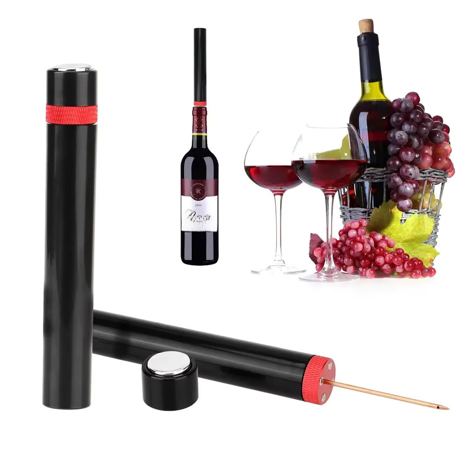 Wein Korkenzieher mit Luftdruckpumpe und Glas-Pin in Schwarz zum Öffnen von Weinflaschen - Bild 4
