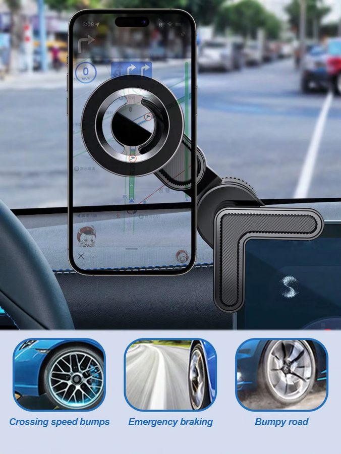 Magnetische Autotelefonhalterung in Schwarz mit 360 Grad drehbarem Arm für universelle Nutzung - Bild 5