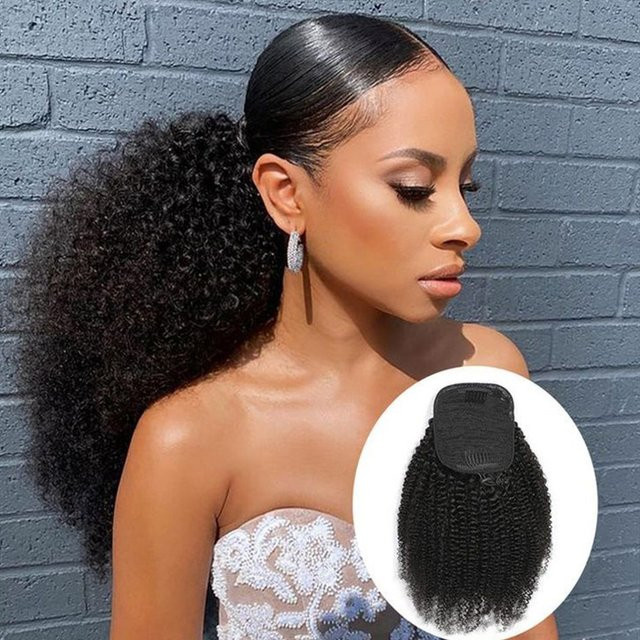 Tomiyaa Echthaar-Pferdeschwanz Afro Kinky Curly, Damen - Bild 1
