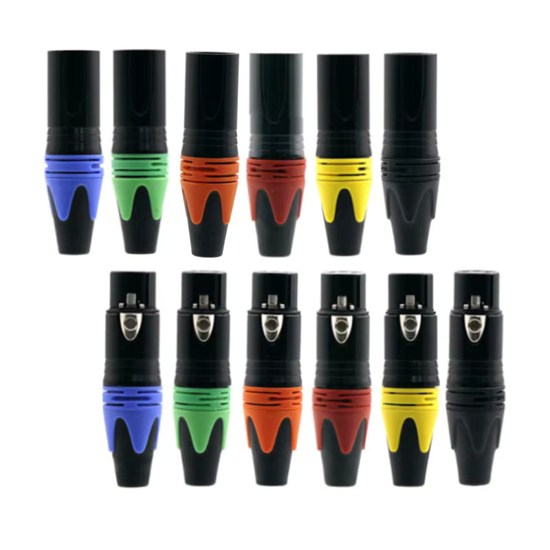 BOHCHONG 10 Sets 3-Pin XLR Stecker und Buchse Audio-Verbinder in Schwarz und Multicolor für Mikrofone und Audiotechnik, 20 Stück - Bild 2