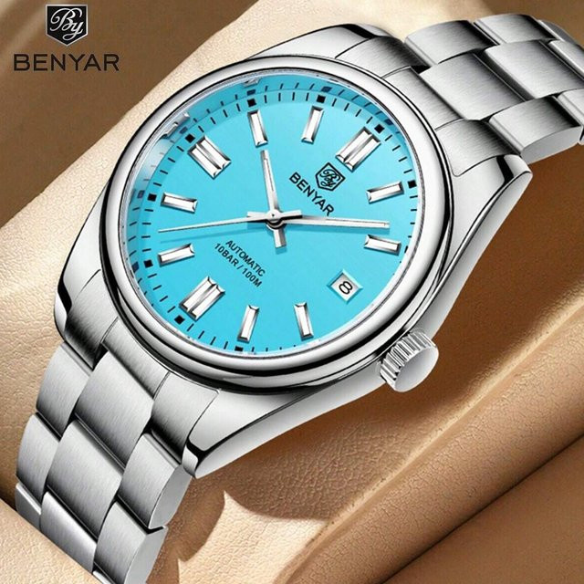 BENYAR Armbanduhr Automatik, Edelstahl, Blau, Herren - Bild 1