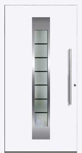 KNOCK Aluminium-Haustür SEOUL in Weiß mit Glaseinsatz, modern, RC2, B: 110,0 cm, H: 210,0 cm, T: 58,4 cm - Bild 1