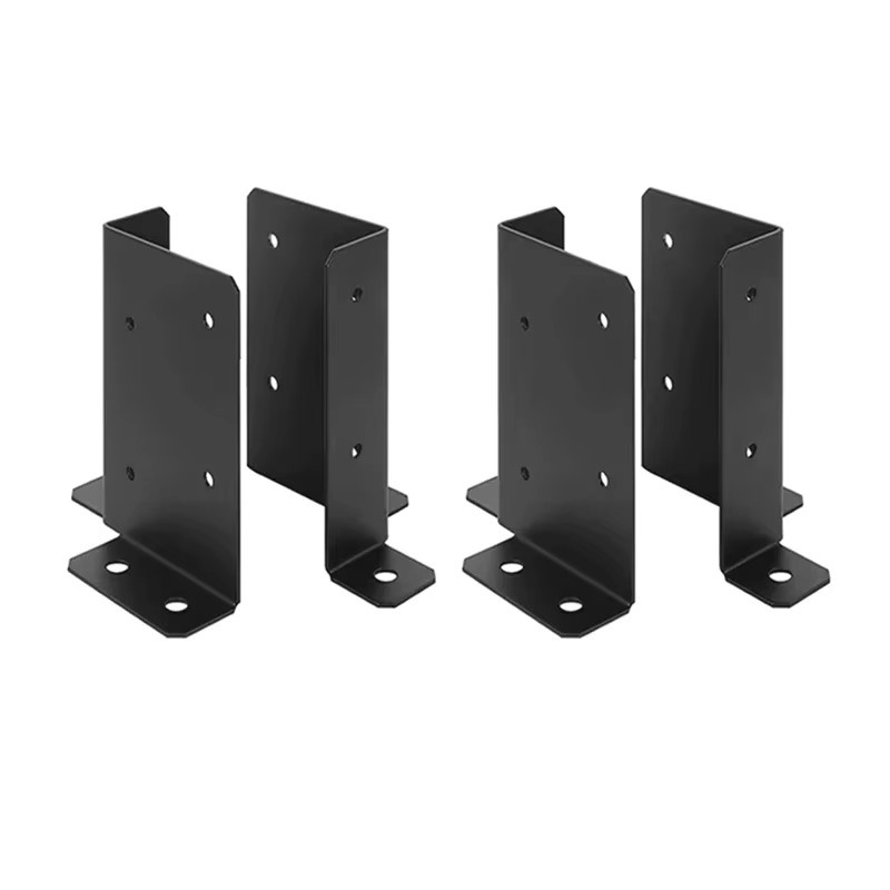KRIOCY AT05 Holzaunpfosten-Basisstützhalterung Set (4 Stück), verstellbare Basishalterung für Pergola und Briefkasten, passend für 2 x 4, 4 x 4 und 6 x 6 Pfosten - Bild 2