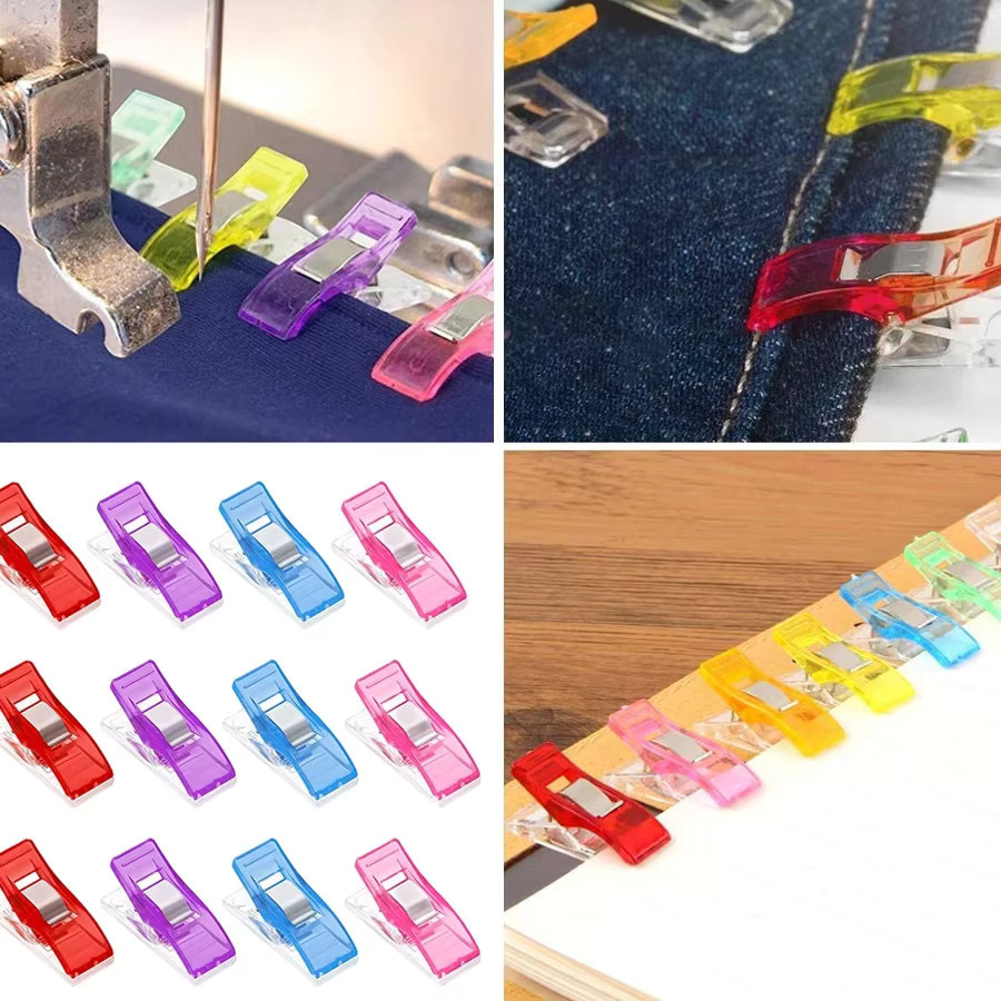 XJM Mini-Saumklammern aus Kunststoff, 24 Stück, Multicolour, Multifunktionales Näh- und Positionierungswerkzeug für DIY und Büro - Bild 3