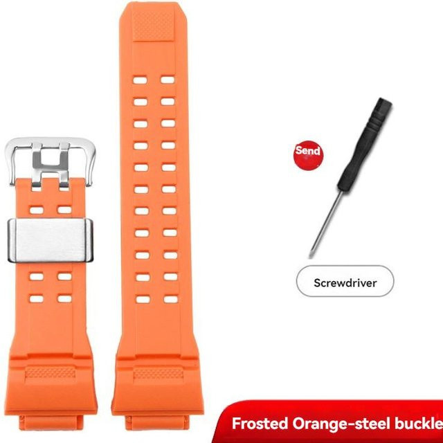 Casio Uhrenarmband Silikonkautschuk, Camouflage, Orange, Herren - Bild 1