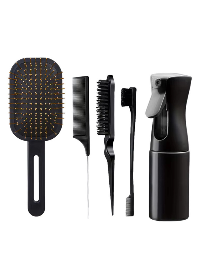 5-teiliges Haarstyling-Set, Airbag-Kamm, Kopfhautmassage-Bürsten, Entwirrkamm, Sprayflasche, Schweifkamm, Unisex - Bild 3