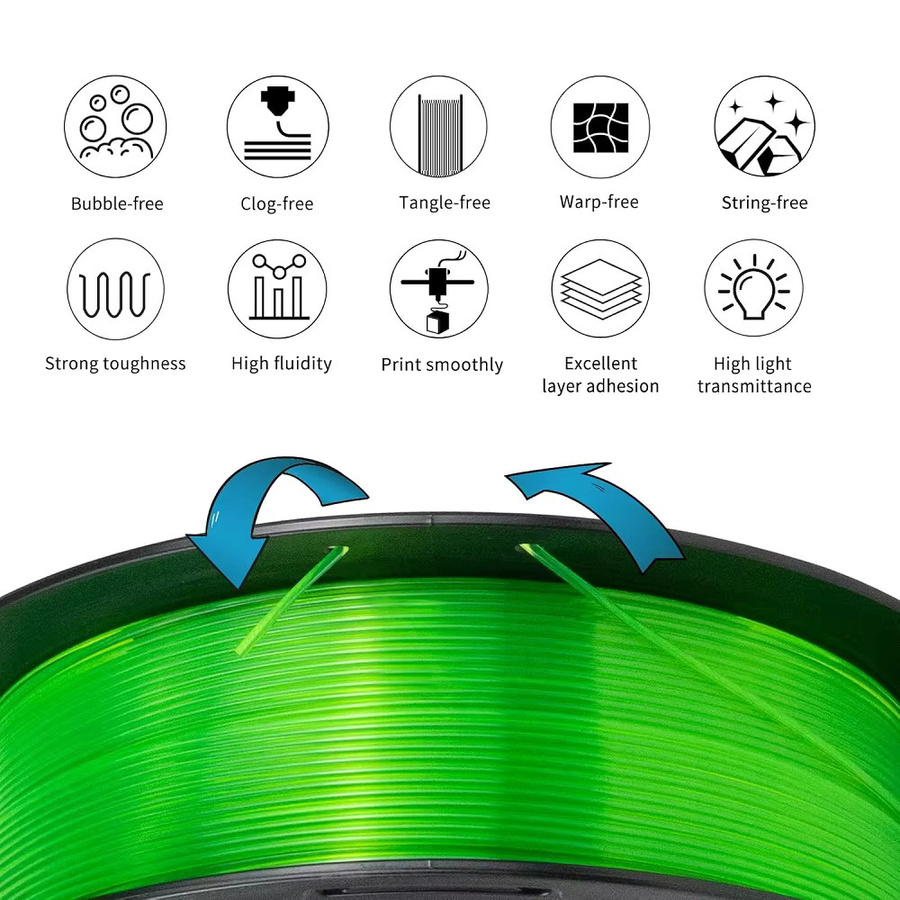 3D Maliang PETG Filament 1,75mm Transparent mit hoher Zähigkeit für FDM 3D-Drucker - Bild 4