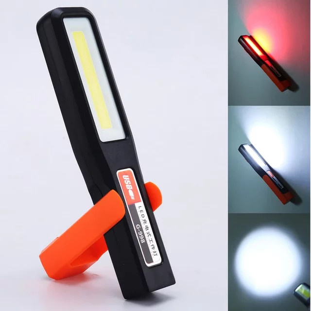 Heinast COB LED Arbeitsleuchte Schwarz Magnetisch USB Aufladbar mit Notlichtfunktion - Bild 1