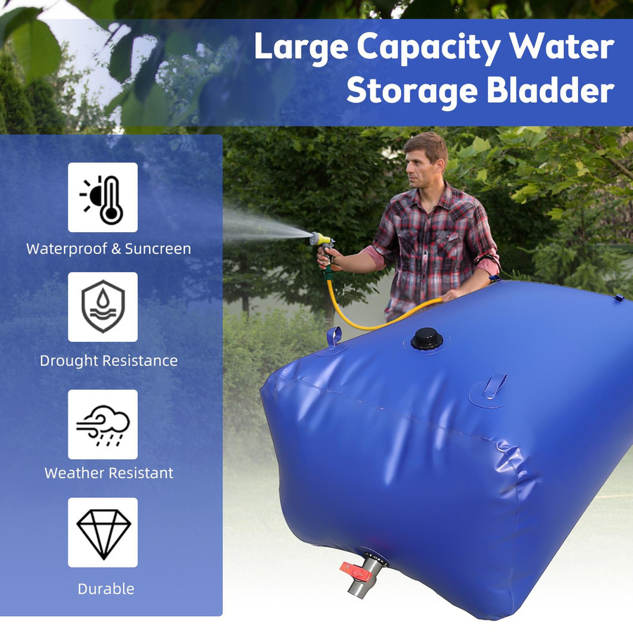 Aimo Wasserspeicherblase in Blau, faltbarer tragbarer Wassertank aus PVC mit 400 l Kapazität für Camping und Garten - Bild 6