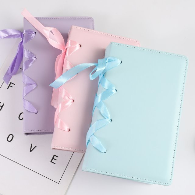 HarPaper A6 PU-Leder 6-Ring-Notizbuch-Ordner mit 150 Taschen und 25 losen Blättern in Pink - Bild 1