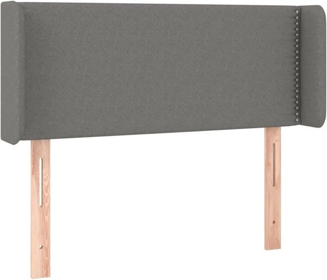 vidaXL Kopfteil mit Ohren Dunkelgrau Stoff B/T/H: 103 x 16 x 78/88 cm - Bild 1