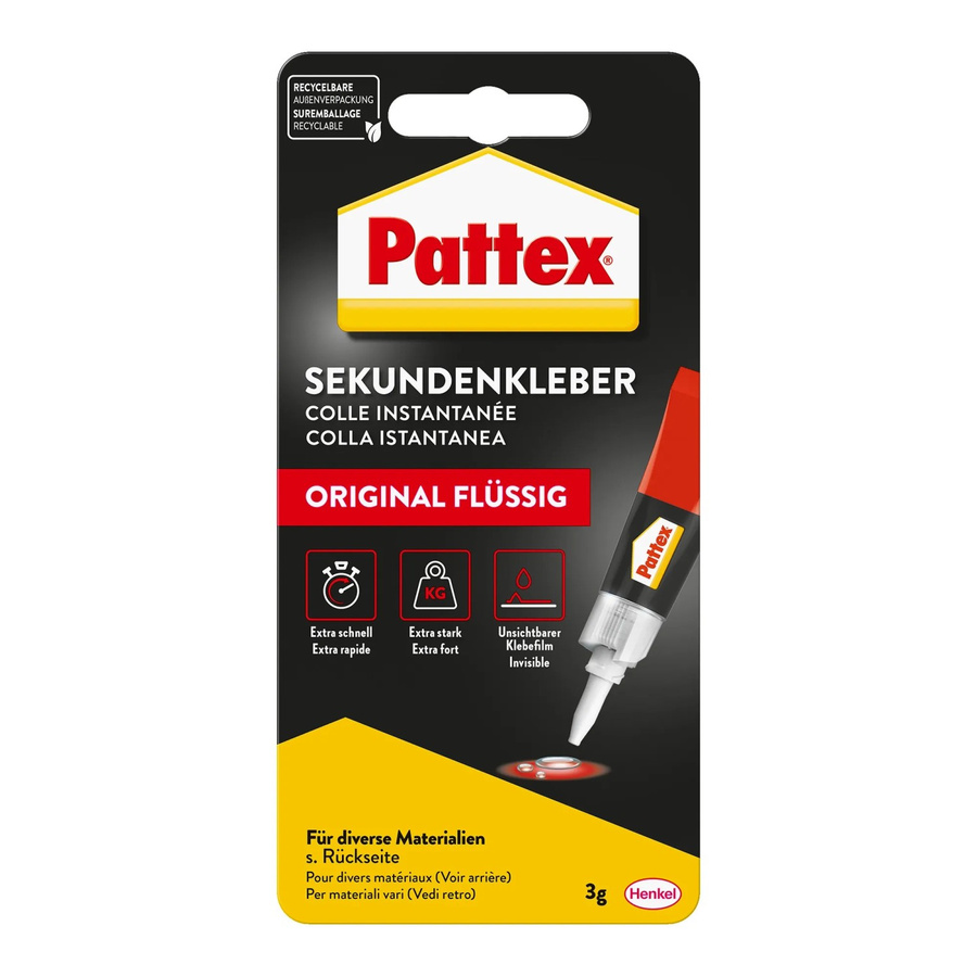Pattex Classic Sekundenkleber flüssig, farblos, 3 g - Bild 3