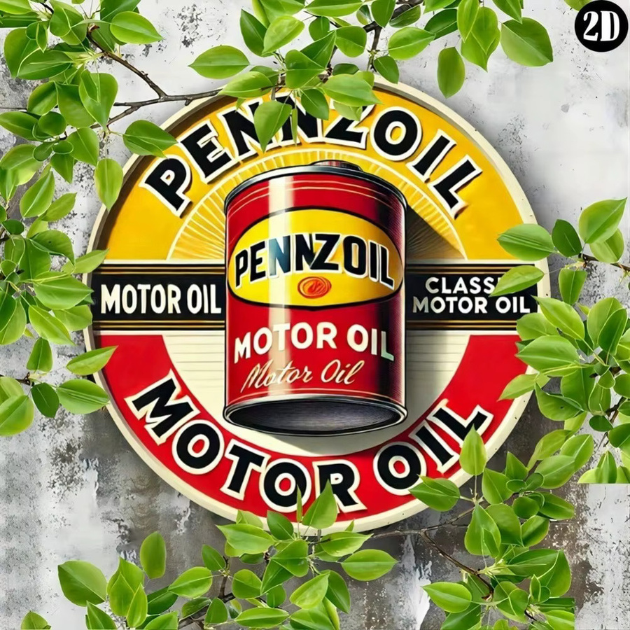 Potdemiel Vintage Metallschild Classic Motor Oil Rund, Mehrfarbig, Durchmesser: 20 cm - Bild 4