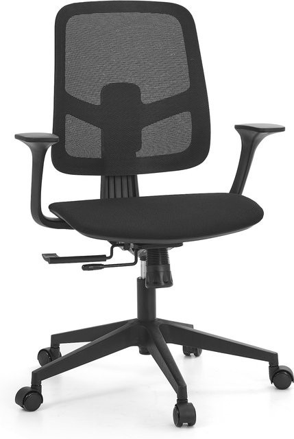 hjh OFFICE Home Office Bürostuhl Malio in Schwarz mit Armlehnen aus Stoff und Netzstoff - Bild 1