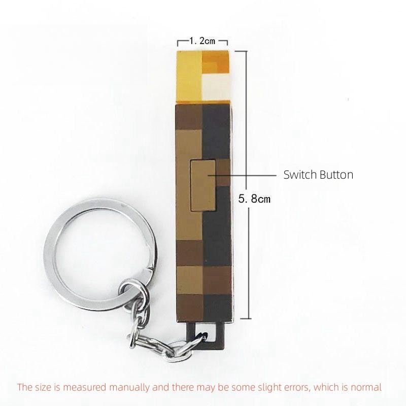 YJMP Minecraft Gaming LED Umgebungsfackel als USB wiederaufladbare Mini-Taschenlampe und Schlüsselanhänger im 3er-Set, Multicolour - Bild 5