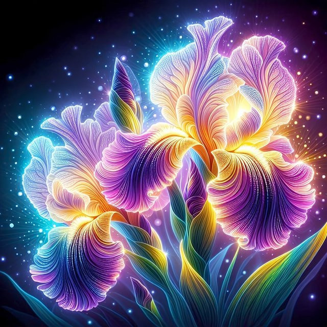 EverShine DIY Diamantmalerei Iris Blume 5D Mosaik Bild mit runden Steinen in Multicolour, B/H: 20 x 20 cm - Bild 1