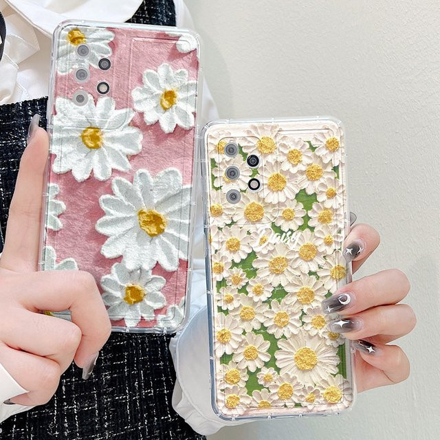 TPU Schutzhülle mit Blumenmuster für Samsung Galaxy Modelle in Pink - Bild 1