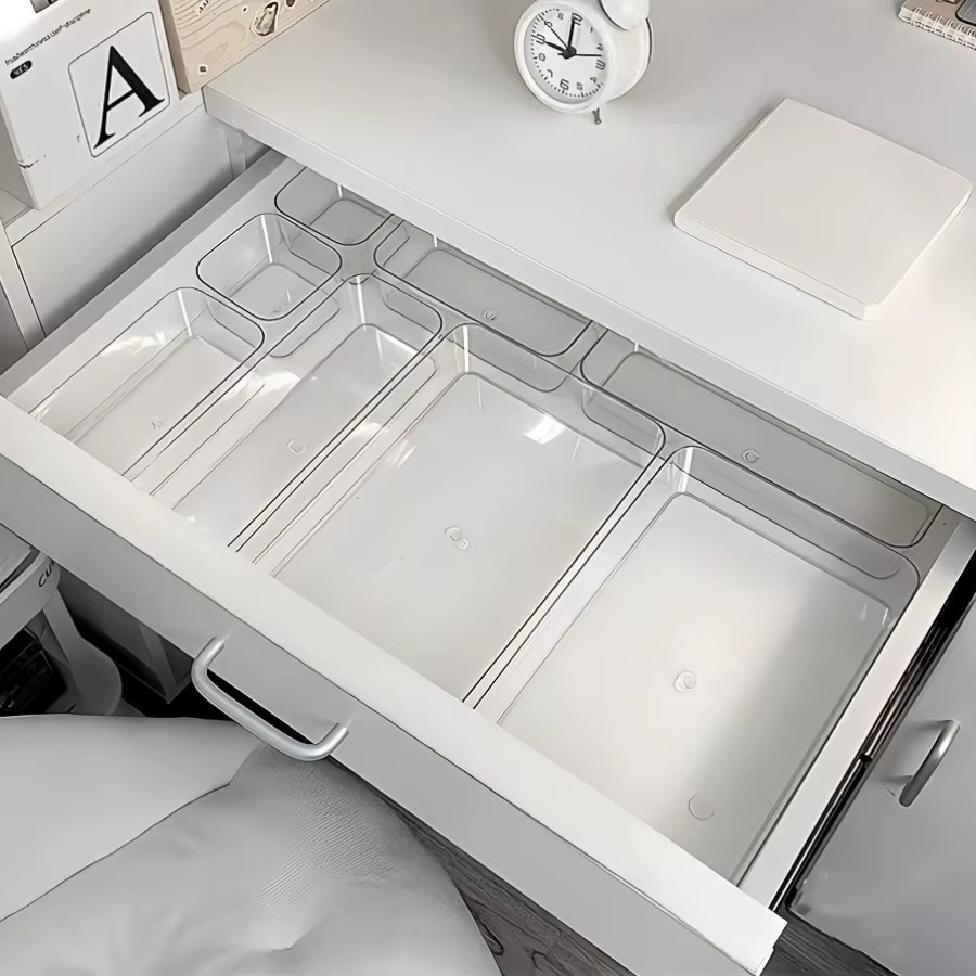 Transparente Acryl Schubladen-Trennwand und Aufbewahrungsbox als Make-up-Organizer und Desktop-Aufbewahrungsbox für Schönheitsprodukte - Bild 1