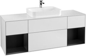 V&B Finion Waschtischunterschrank mit Wandbeleuchtung, Breite: 160 cm, Farben: Blau und Weiß, lackiert - Bild 1