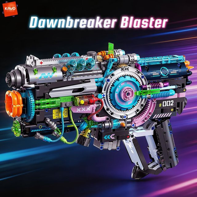 KAVOWORLD Cyberpunk Mechanischer Sci-Fi Blaster, Baukasten, 1457 Teile - Bild 1