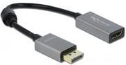 Delock Aktiver DisplayPort 1.4 auf HDMI Adapter 4K 60Hz HDR Schwarz Grau - Bild 1