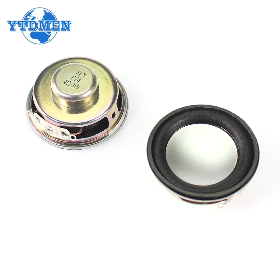 YTDMEN 2er Set Mini Lautsprecher Horn mit Gummidichtung, 3W 4 Ohm, Durchmesser: 4 cm, Schwarz/Silber - Bild 2