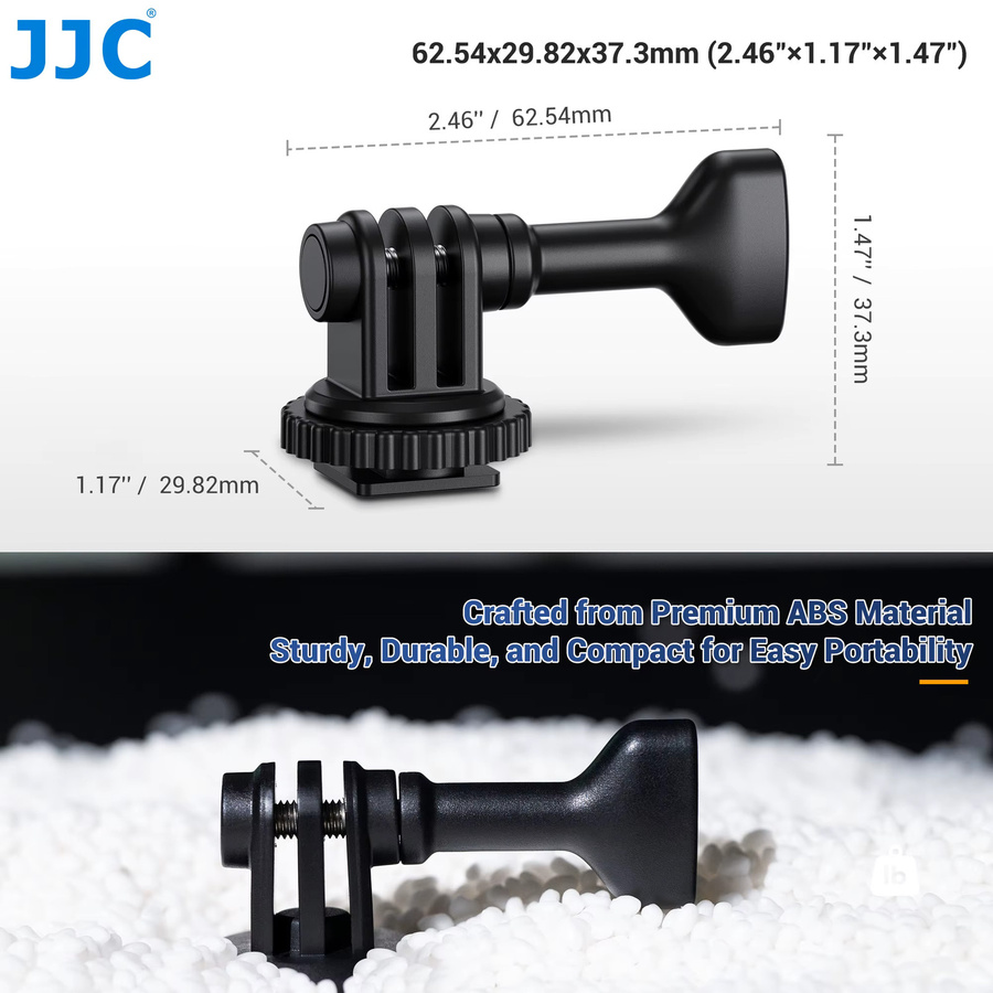 JJC Upgrade Stativadapter mit 20 Schraubenlöchern für DJI Osmo, GoPro Hero 13 12 11 10 9 8 und Insta360 X4 in Schwarz - Bild 4