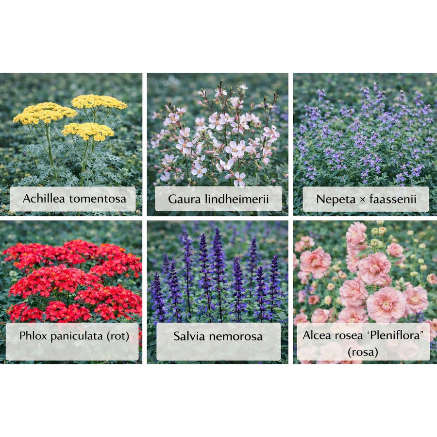 Themenset Blüten- & Farbenmeer mit 18 pflegeleichten Stauden im Topf, Höhe: 9 cm - Bild 2