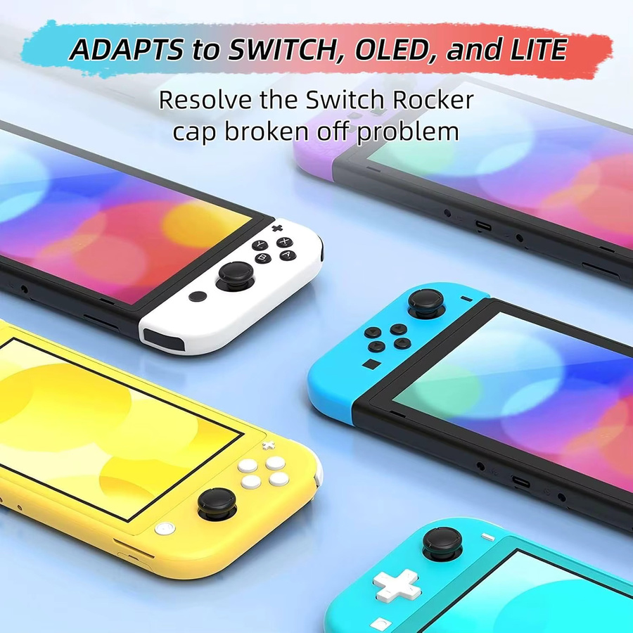 Ersatzkappen für Nintendo Switch, Switch OLED und Switch Lite Controller Joystick 3D Analog Thumbstick Griff Reparaturteile in Schwarz - Bild 2