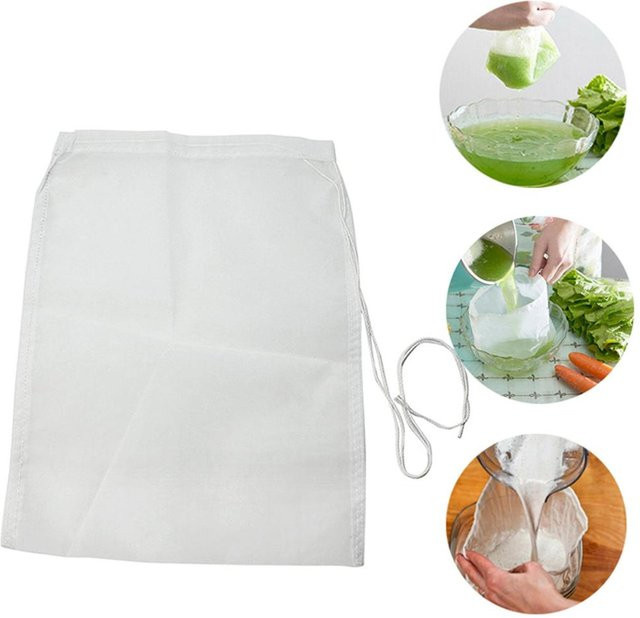 TOMTOP JMS Nylon Mesh Filterbeutel mit 100 Grit für Tee, Fruchtsaft, Kaffee und Wein in Weiß - Bild 1