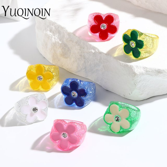 YUQINQIN Ringe, Kunststoff, Grün, Damen - Bild 1