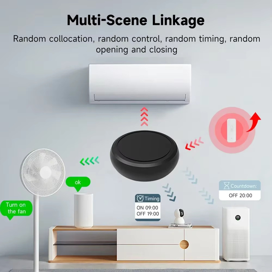 Tuya ZigBee Universelle IR-Fernbedienung Intelligenter IR-Blaster in Schwarz für TV, Klimaanlage und DVD mit Sprachsteuerung und DIY-Lernfunktion - Bild 3