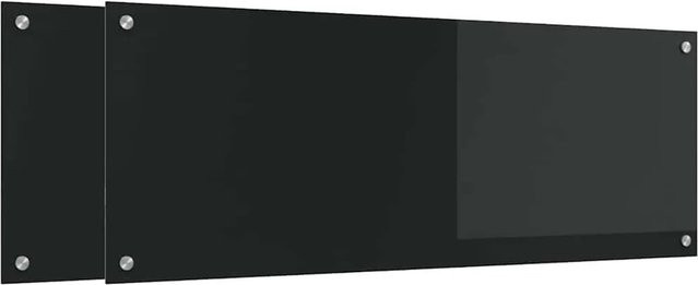vidaXL Küchenrückwand aus gehärtetem Glas, 2 Stück, Schwarz, B/H: 40 x 110 cm - Bild 1